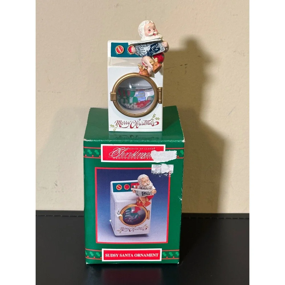 House of Lloyd Christmas Around the World Sudsy Santa Ornament Vintage 1995